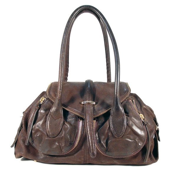 Botkier Handbags - BOTKIER Nomad Large Brown Leather Zipper Satchel